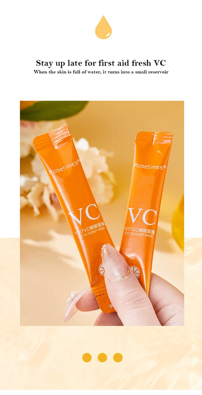 30pcs Vitamin C Sleeping Masks Beauty Face Moisturizing Skin Rejuvenation Firming Disposable No-wash Facial Mask for Face Care