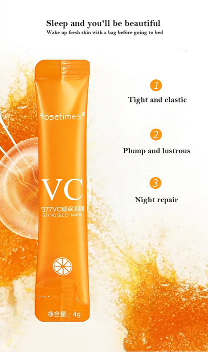 30pcs Vitamin C Sleeping Masks Beauty Face Moisturizing Skin Rejuvenation Firming Disposable No-wash Facial Mask for Face Care