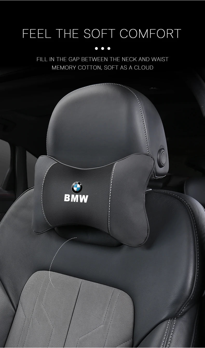 1Pcs Car Seat Headrest Auto Logo Neck Pillow For BMW Performance E46 E60 E90 E39 E87 E36 E92 E70 E91 X3 X5 X1 X2 X4 X6 X7 E28